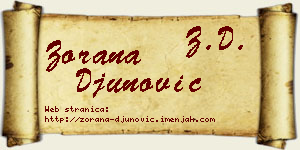 Zorana Đunović vizit kartica